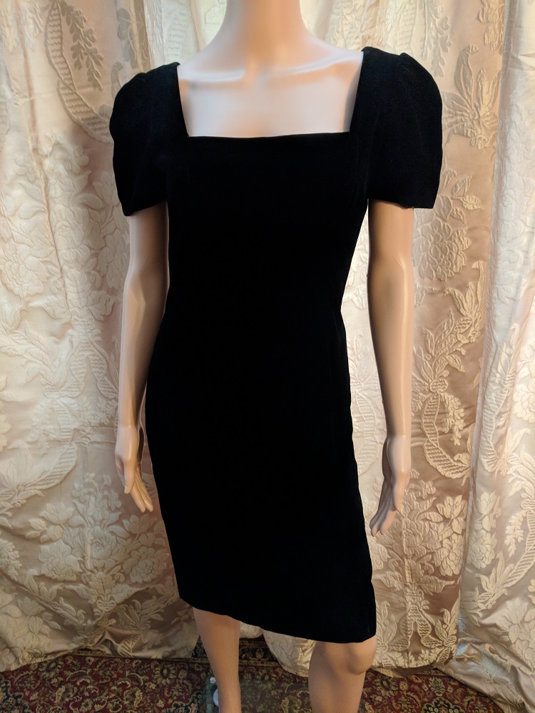 vintage black velvet dress