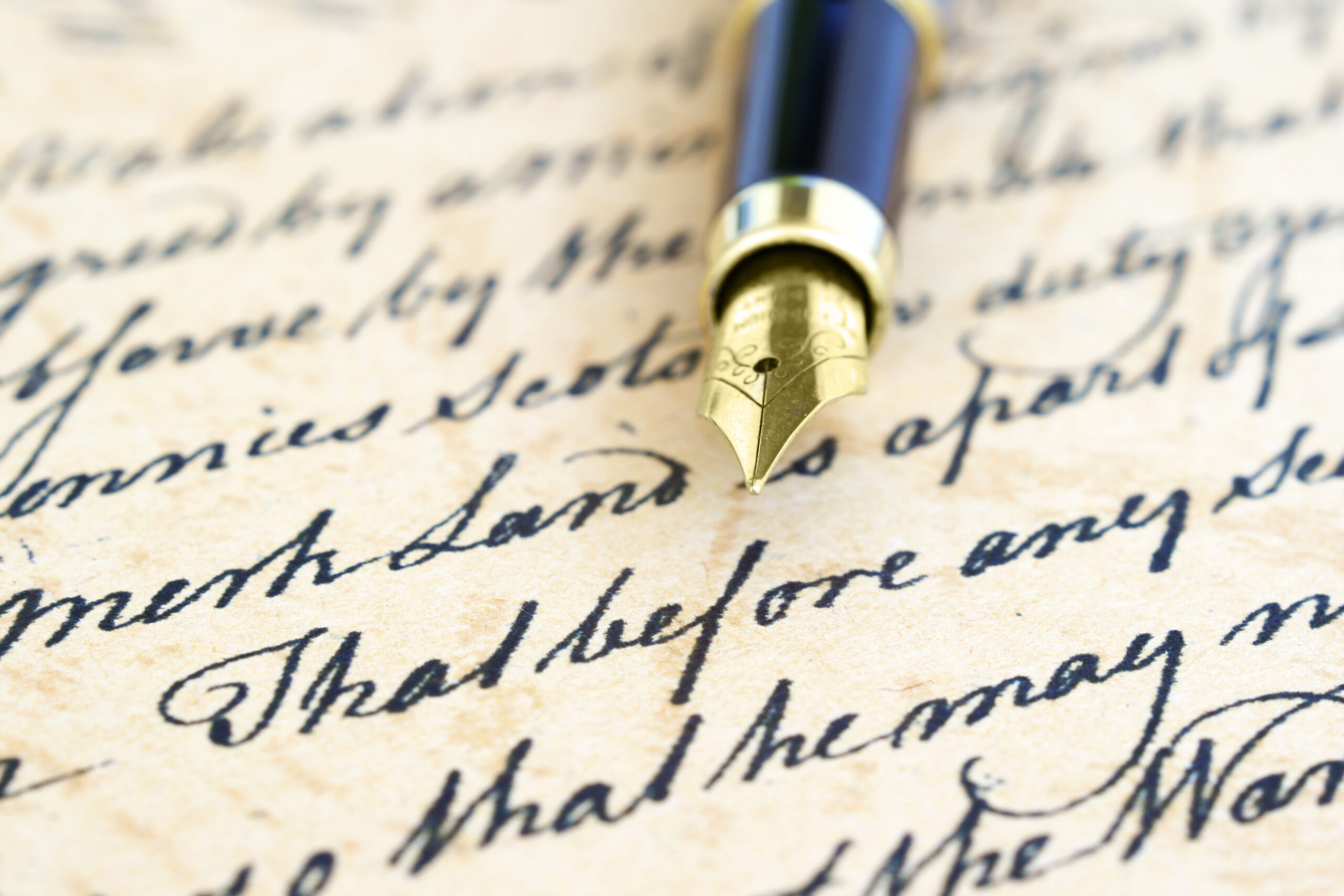 Old letter writen in script